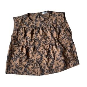 Wishlist Brown Floral Sleeveless Peplum Top